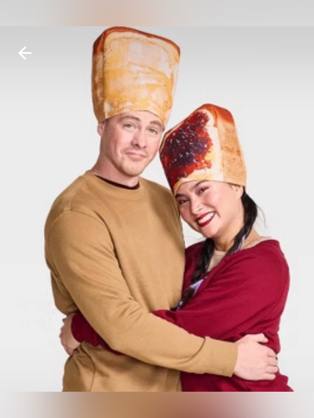 Peanut butter & Jelly Couples Hats, playful peanut butter and jelly sandwich ma